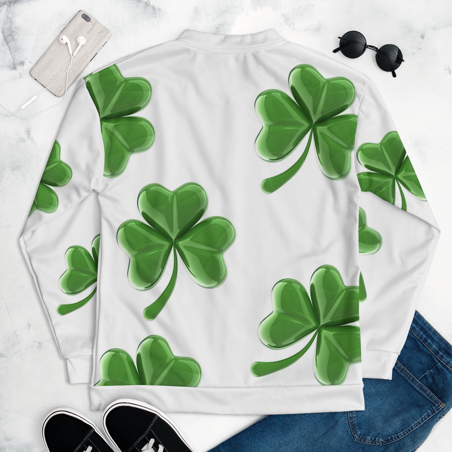 Clover Covered Unisex Bomber Jacket